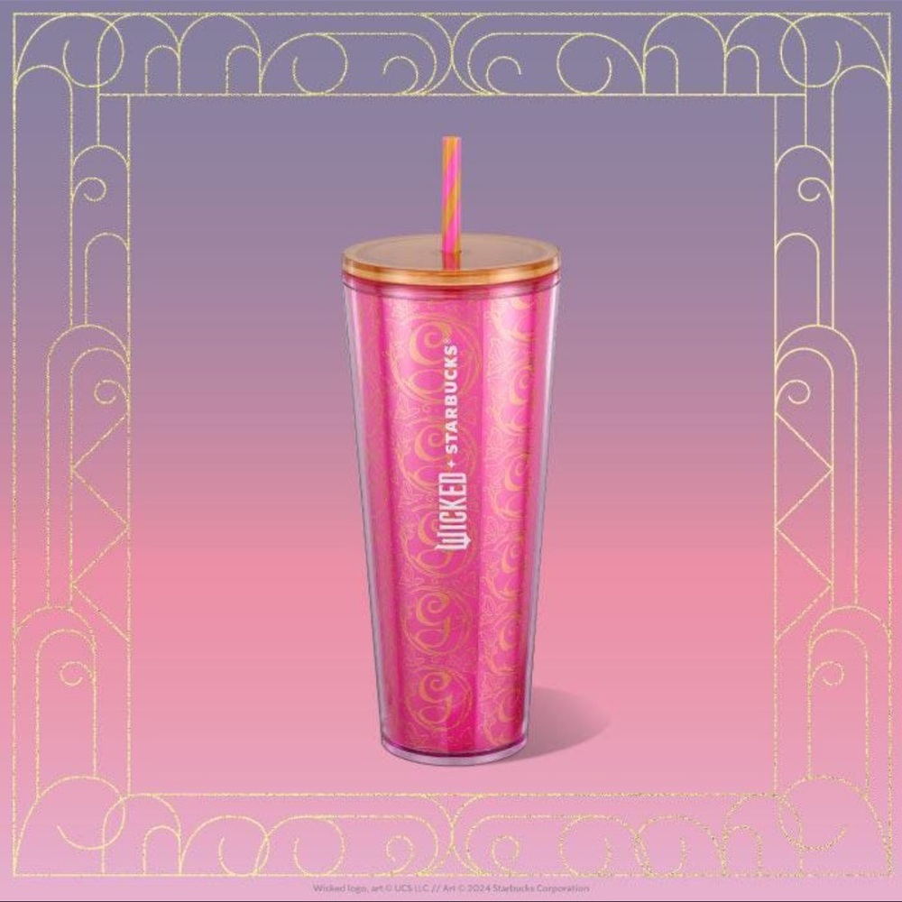 Starbucks Limited Edition Wicked’s Glenda Pink Tumbler with Straw